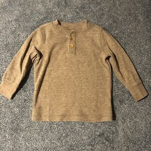 Jumping Beans Green Long Sleeve Henley Tee